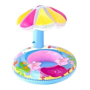 crevizon umbrella sun float playsets baby float swimming pool toys mushroom toy infant swim float summer party pink 2-8 year multi color
