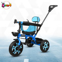 CREW4 Tricycle With Kids with Parental Handle | Chrome wheels and Dual Storage Basket ST042 Tricycle