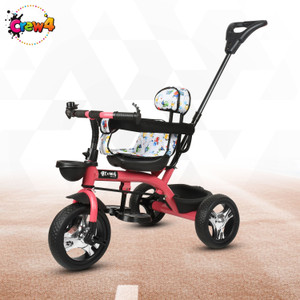 crew4 tricycle for kids with parental handle and dual storage basket st_06_ pink_0_evil_eye tricycle