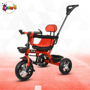 crew4 tricycle for kids with parental handle  dual storage basket st_06_ red_0_evil_eye tricycle