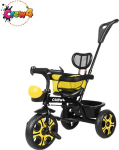 crew4 tricycle for kids with safety harnessseat cover baby tricycle with parental handle tricycle