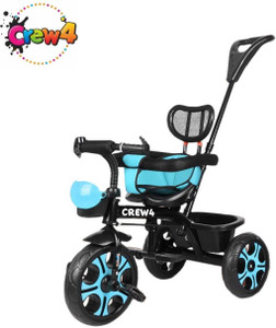 crew4 tricycle for kids with safety harnessseat cover baby tricycle with parental handle tricycle