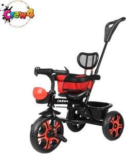 crew4 tricycle for kids with safety harnessseat cover baby tricycle with parental handle tricycle