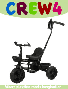 crew4 tricycles and cycles for kids cycle for baby with parental control for kids black tricycle black