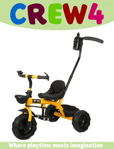 crew4 tricycles and cycles for kids cycle for baby with parental control for kids yellow tricycle yellow