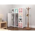12 Door Plastic Soft Sheet Wardrobe for Kids, Baby Almirah, Storage Organizer, Cupboard for Clothes, Toys, Books (White-B1, 12-Door)