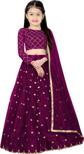 creze girls lehenga choli ethnic wear party wear embroidered lehenga choli and dupatta set red pack of 1