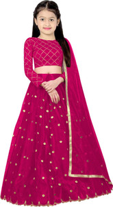 creze girls lehenga choli ethnic wear party wear embroidered lehenga choli and dupatta set red pack of 1