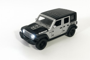 crezor toys 132 diecast jeep rubicon car  collectible pull back with lights grey