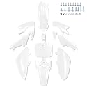 CRF50 Plastics Kit Pit Bike Parts Fairings Fenders for HONDA CRF50F CRF 50 XR50 SSR 110 SSR 125 Coolster 125 Baja DR70 and Similar Trail Dirt Bike 50cc-160cc (JM007-WHITE)