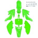 CRF50 Plastics Kit Pit Bike Parts Fairings Fenders for HONDA CRF50F CRF 50 XR50 SSR 110 SSR 125 Coolster 125 Baja DR70 and Similar Trail Dirt Bike 50cc-160cc (JM007-GREEN)