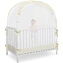 L RUNNZER Baby Crib Tent, Crib Cover to Keep Baby from Climbing Out with Sturdy Frame, Soft Mesh &amp; Breathable Crib Net, Beige
