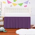 Crib Ruffle Bed Skirt Microfiber Nursery Bedding Skirt for Baby Girls (28” x 52” x 14’’) Inch - Plum Solid