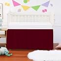 Crib Ruffle Bed Skirt Microfiber Nursery Bedding Skirt for Baby Girls (28” x 52” x 14’’) Inch - Burgundy Solid
