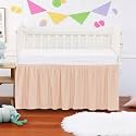 Crib Ruffle Bed Skirt Microfiber Nursery Bedding Skirt for Baby Girls (28” x 52” x 14’’) Inch - Blush Solid