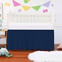 Crib Ruffle Bed Skirt Microfiber Nursery Bedding Skirt for Baby Girls (28” x 52” x 16’’) Inch - Navy Blue Solid