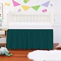 Crib Ruffle Bed Skirt Microfiber Nursery Bedding Skirt for Baby Girls (28” x 52” x 14’’) Inch - Teal Solid