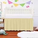 Crib Ruffle Bed Skirt Microfiber Nursery Bedding Skirt for Baby Girls (28” x 52” x 16") Inch - Ivory Solid