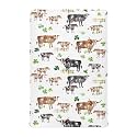 Crib Sheets for Boys Farm Animals Cows Shamrocks Toddler Baby Girl Sheets for Crib,Neutral Mini Crib Nursery Mattress Sheets Fitted,Crib Mattress Soft &amp; Breathable 52 * 28 * 9In White
