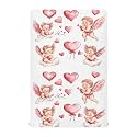 Crib Sheets for Boys Valentine Cherub Baby Girl Sheets,Neutral Mini Crib Mattress Sheets,Crib Mattress 52 * 28 * 9In