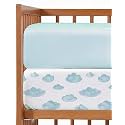 Crib Sheets - Pack of 2 Fitted Sheets for Standard Crib - 52x28in, Clouds