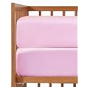 Crib Sheets - Pack of 2 Fitted Sheets for Standard Crib - 52x28in, Pink Duo