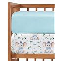 Crib Sheets - Pack of 2 Fitted Sheets for Standard Crib - 52x28in, Elephant