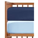 Crib Sheets - Pack of 2 Fitted Sheets for Standard Crib - Navy Baby Blue