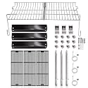 Criditpid Grill Replacement Parts for Chargriller 5050, 5650, 3001, 5072, 3008, Grill Grates, Heat Plate Tent, Burners, Hanger Bracket, Igniter and Warming Rack for Char Griller 5650 Replacement Parts