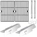 Criditpid Grill Replacement Parts for Dyna Glo DGF350CSP DGF350CSP-D 2 Burner Grill, Stainless Steel Grill Heat Plate Shields, Burner Tubes, Grates & Igniter Electrode Kit for Dyna-Glo DGF350CSP Grill