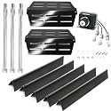 Criditpid Grill Replacement Parts for Weber Genesis 300 Series Grills with Front Mounted Control, Flavorizer Bars, Heat Deflectors, Burners & Electronic Igniter for Weber Genesis 310 320 Gas Grills