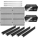 Criditpid Grill Replacement Parts for Weber Genesis 300 Series with Front Control Knob, Flavorizer Bars, Heat Deflector, Burners &amp; Grill Grates for Weber 310 S310 E320 E330 S330 EP310 Grills
