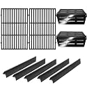 Criditpid Grill Replacement Parts for Weber Genesis 300 Series with Front Control Knob, 7620 7621 Flavorizer Bars, 7622 Heat Deflector &amp; 7528 Grill Grates for Weber 310 S310 E320 E330 S330 EP310 Grill