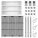 Criditpid Replacement Parts for Char Griller 5050, 5650, 5072, 3001, 3008, 3030, 4000, 5252, King Griller 3008, 5252, Cast Iron Grill Grates, Heat Plates, Burners and Igniters for Chargriller Parts