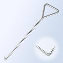 Criez Heavy Duty Manhole Hook Tool 20-Inch, Stainless Steel with 3/8-inch Thick Shank - Industrial Grade, High Strength & Non-Bend Design for Sewer Covers, Storm Drain & Septic Tank Lids