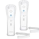 Crifeir Wii Remote 2 Pack - Compatible with Wii and Wii U, Controller Accessories Include Silicone Case and Wristband（White）