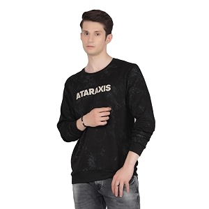 Crimsoune Club Mens Black Typographic Print Sweatshirt