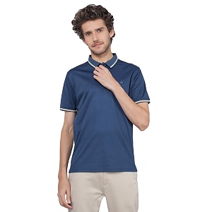Crimsoune Club Mens Blue Polo Neck T-Shirt