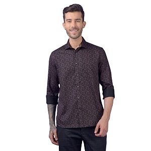 Crimsoune Club Mens Wine Printed Shirt
