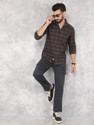 CRIMSOUNE CLUB Men Checkered Casual Red Shirt