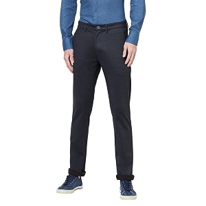 Crimsoune Club Men Navy Blue Striped Trouser