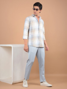 CRIMSOUNE CLUB Men Slim Fit Checkered Spread