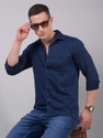 CRIMSOUNE CLUB Men Solid Casual Blue Shirt