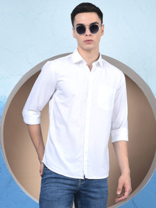 CRIMSOUNE CLUB Men Solid Casual White Shirt