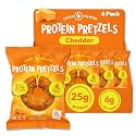 Crisp Power Cheddar Protein Pretzels, High Protein Snack, 6 Pack