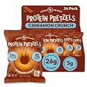 Crisp Power Cinnamon Crunch Protein Pretzels, High Protein Snack, 24 Pack