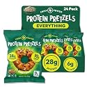 Crisp Power Everything Protein Pretzels, High Protein Snack, 24 Pack