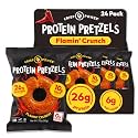 Crisp Power Flamin Crunch Protein Pretzels, High Protein Snack, 24 Pack