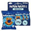 Crisp Power Sea Salt Protein Pretzels, High Protein Snack, 24 Pack