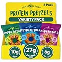 Crisp Power Variety Pack Protein Pretzels, High Protein Snack, 6 Pack